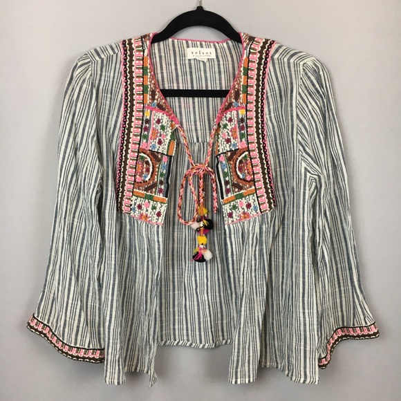 Velvet by Graham & Spencer Sweaters - Velvet by Graham & Spencer Embroidered Cardigan